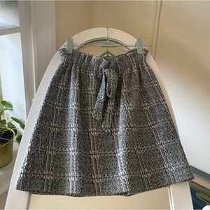 Topshop Petite gray plaid mini skirt with bow, XS/0